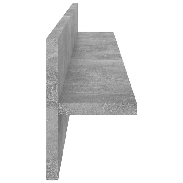 Seinähyllyt 2 kpl betoninharmaa 80x11,5x18 cm lastulevy