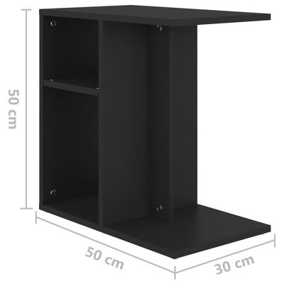 Sivupöytä musta 50x30x50 cm tekninen puu