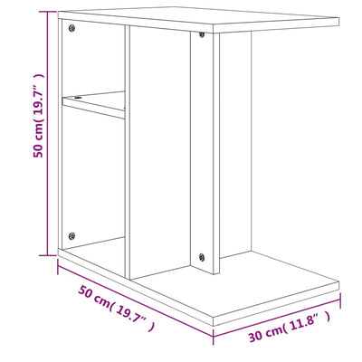 Sivupöytä betoninharmaa 50x30x50 cm tekninen puu
