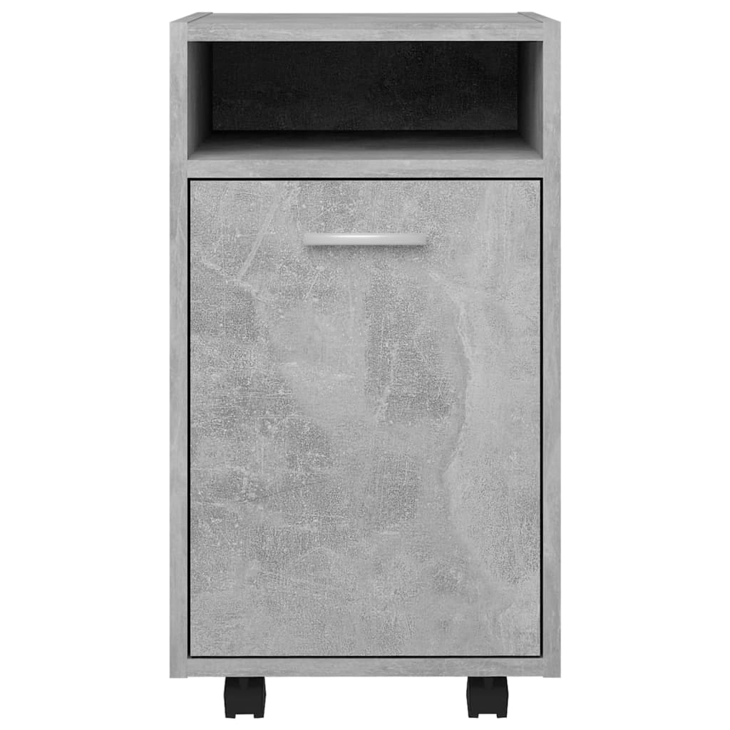 Betoninharmaa sivukaappi pyörillä Kaspar 33x38x60cm (puinen)