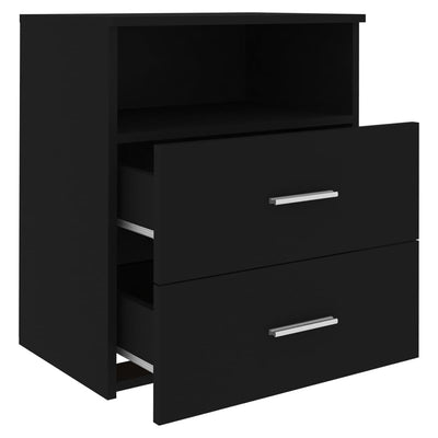 Yöpöydät 2 kpl musta 50x32x60 cm