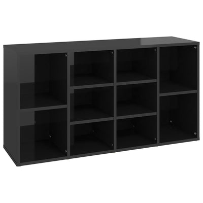 Kenkien säilytyspenkki korkeakiilto musta 103x30x54,5 cm levy