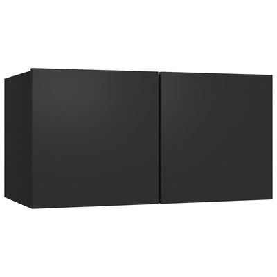 Seinäkiinnitettävät TV-tasot 2 kpl musta 60x30x30 cm