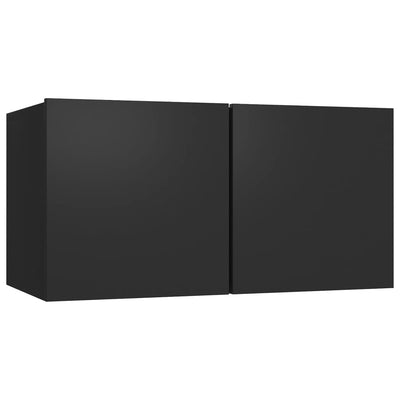 Seinäkiinnitettävät TV-tasot 3 kpl musta 60x30x30 cm