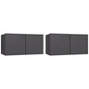 Seinäkiinnitettävät TV-tasot 2 kpl harmaa 60x30x30cm