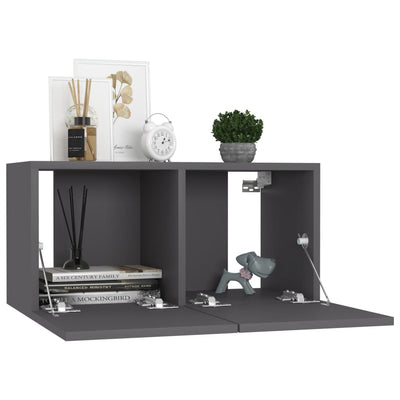 Seinäkiinnitettävät TV-tasot 3 kpl harmaa 60x30x30 cm