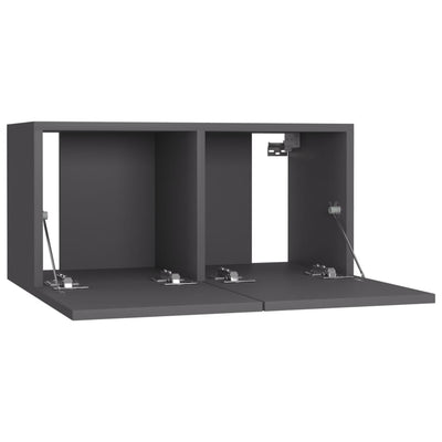 Seinäkiinnitettävät TV-tasot 3 kpl harmaa 60x30x30 cm