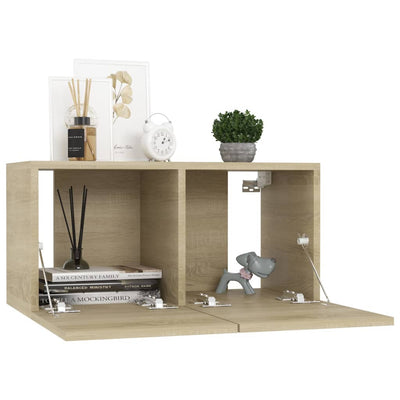 Seinäkiinnitettävät TV-tasot 3 kpl Sonoma-tammi 60x30x30 cm