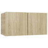 Seinäkiinnitettävät TV-tasot 3 kpl Sonoma-tammi 60x30x30 cm