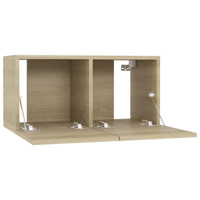 Seinäkiinnitettävät TV-tasot 3 kpl Sonoma-tammi 60x30x30 cm