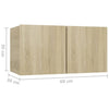 Seinäkiinnitettävät TV-tasot 3 kpl Sonoma-tammi 60x30x30 cm
