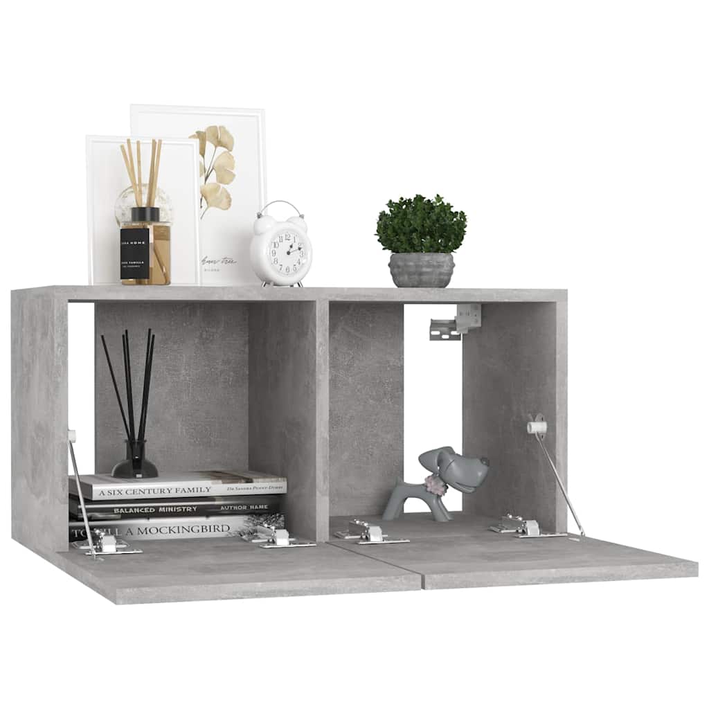 Betoninharmaa seinäkiinnitettävät tv-tasot Iozse 60x30x30cm (3 kpl)