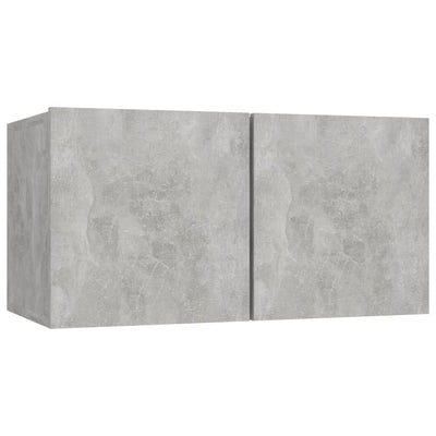 Seinäkiinnitettävät TV-tasot 3 kpl betoninharmaa 60x30x30 cm