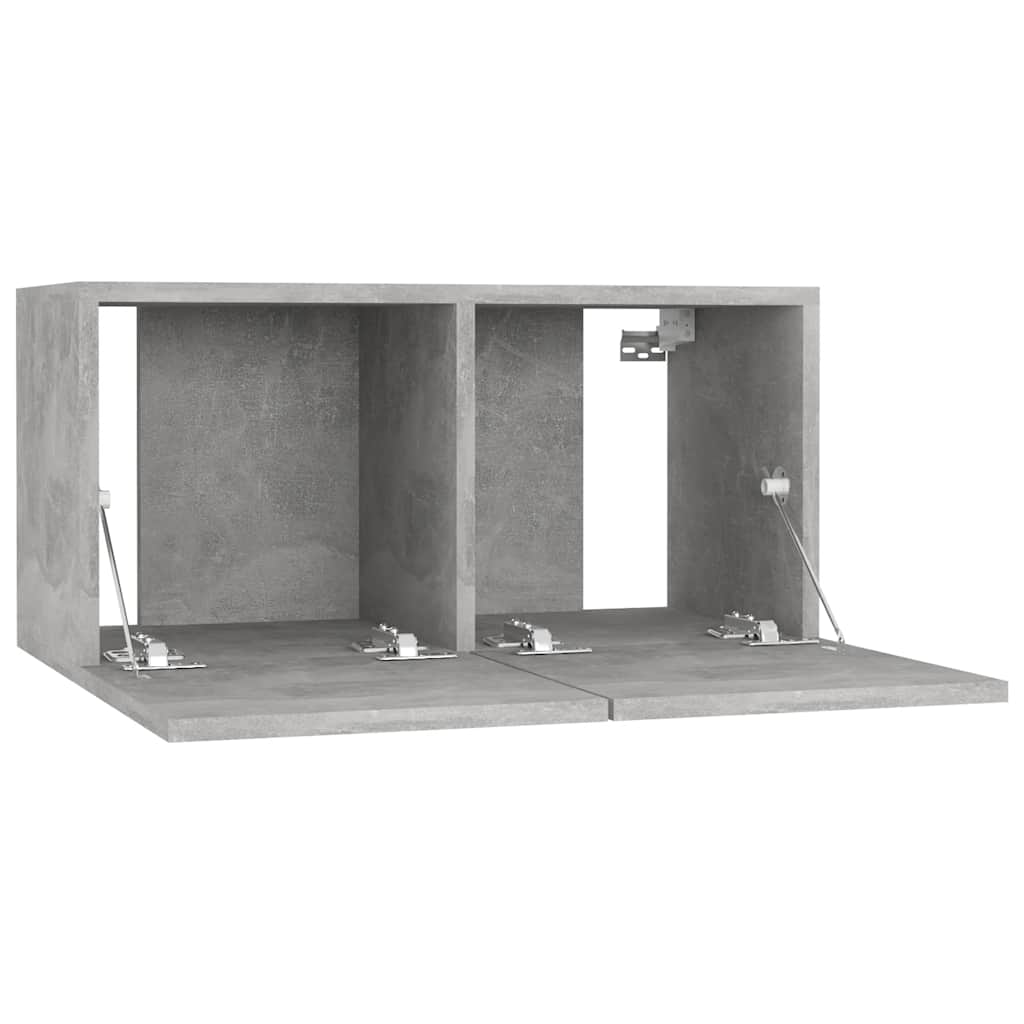 Betoninharmaa seinäkiinnitettävät tv-tasot Iozse 60x30x30cm (3 kpl)