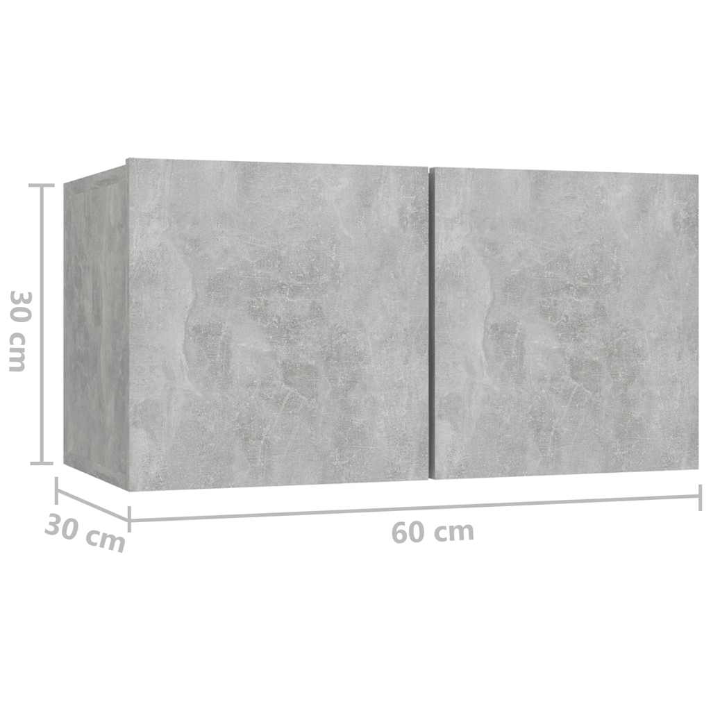 Betoninharmaa seinäkiinnitettävät tv-tasot Iozse 60x30x30cm (3 kpl)