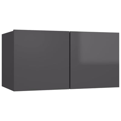 Seinäkiinnitettävät TV-tasot 3kpl korkeakiilto harm. 60x30x30cm