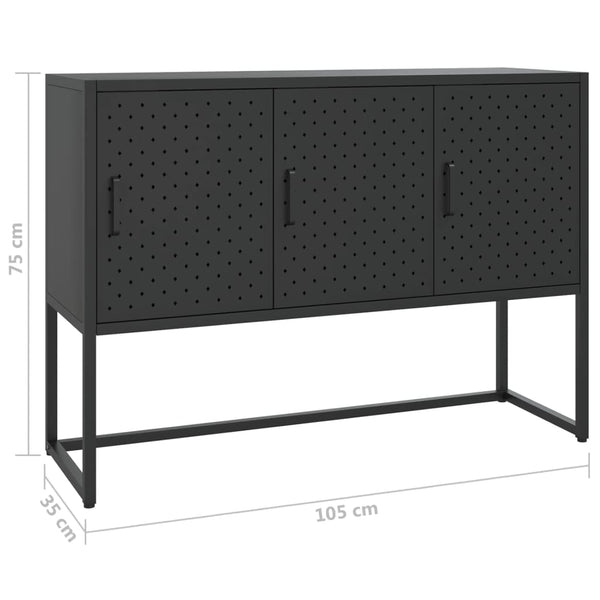 Senkki musta 105x35x75 cm teräs