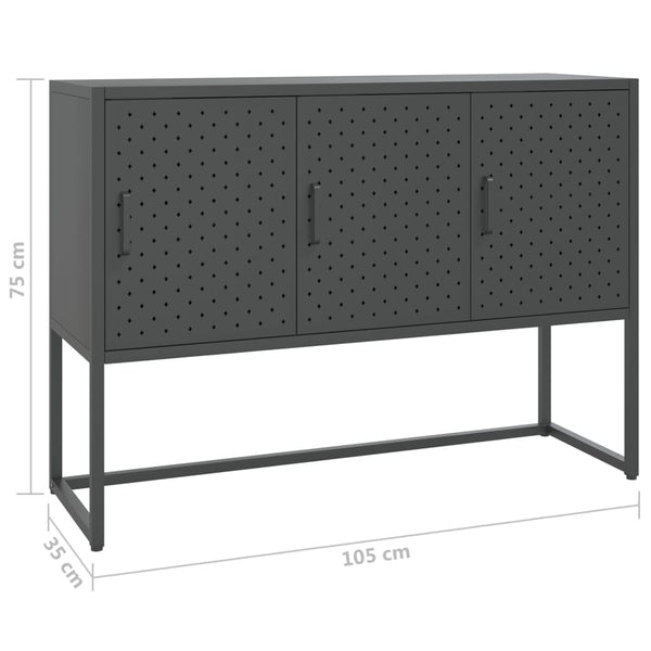 Senkki antrasiitti 105x35x75 cm teräs