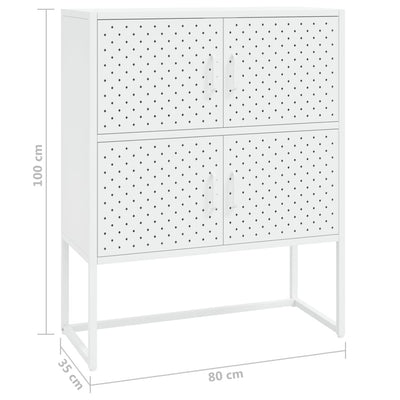 Kaappi valkoinen 80x35x100 cm teräs