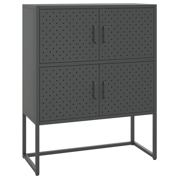 Kaappi antrasiitti 80x35x100 cm teräs