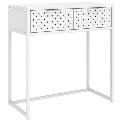 Konsolipöytä valkoinen 72x35x75 cm teräs