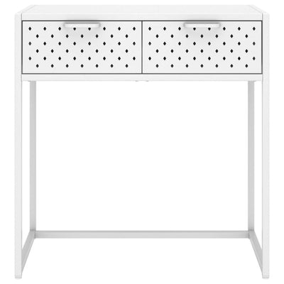 Konsolipöytä valkoinen 72x35x75 cm teräs