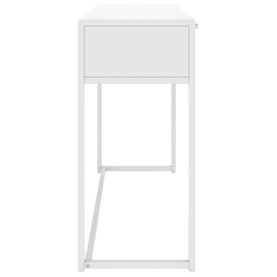 Konsolipöytä valkoinen 106x35x75 cm teräs