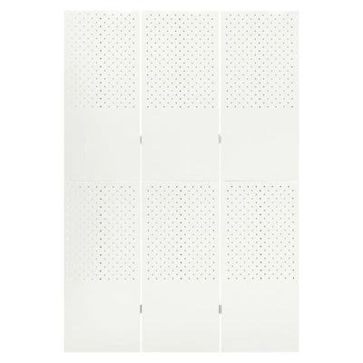 3-Paneelinen tilanjakaja 120x180 cm valkoinen teräs