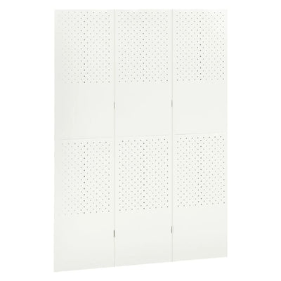 3-Paneelinen tilanjakaja 120x180 cm valkoinen teräs