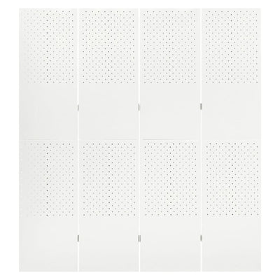 4-Paneelinen tilanjakaja 160x180 cm valkoinen teräs