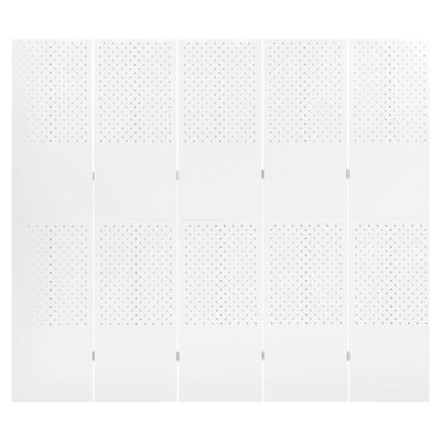 5-Paneelinen tilanjakaja 200x180 cm valkoinen teräs