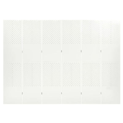 6-Paneelinen Tilanjakaja 240x180 cm valkoinen teräs