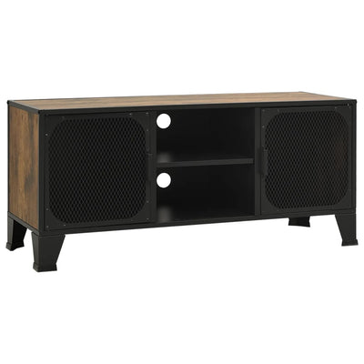 TV-taso rustiikkinen ruskea 105x36x47 cm metalli ja MDF
