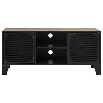 TV-taso rustiikkinen ruskea 105x36x47 cm metalli ja MDF