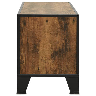 TV-taso rustiikkinen ruskea 105x36x47 cm metalli ja MDF