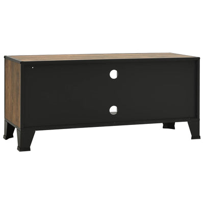 TV-taso rustiikkinen ruskea 105x36x47 cm metalli ja MDF