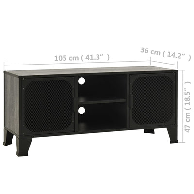 TV-taso harmaa 105x36x47 cm metalli ja MDF