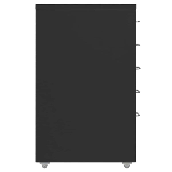 Arkistokaappi siirrettävä musta 28x41x69 cm metalli