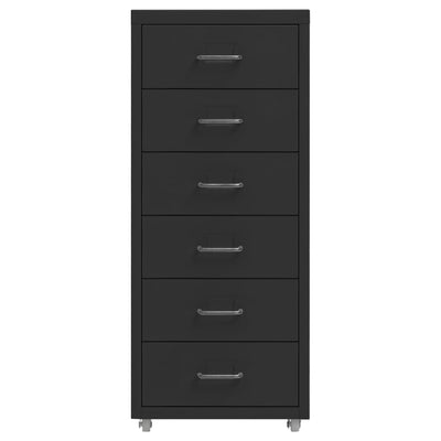 Musta arkistokaappi siirrettävä Genoveva 28x41x69cm (metalli)