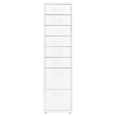 Valkoinen arkistokaappi siirrettävä Genoveva 28x41x109cm (metalli)