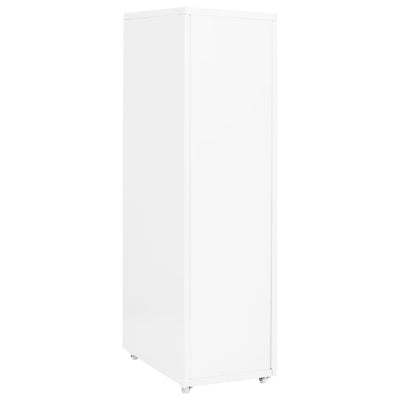 Valkoinen arkistokaappi siirrettävä Genoveva 28x41x109cm (metalli)