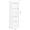 Valkoinen arkistokaappi siirrettävä Genoveva 28x41x109cm (metalli)