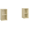 TV-tasot 2 kpl Sonoma-tammi 72x35x36,5 cm tekninen puu