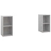 TV-tasot 2 kpl betoninharmaa 72x35x36,5 cm tekninen puu