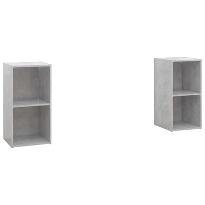 TV-tasot 2 kpl betoninharmaa 72x35x36,5 cm tekninen puu
