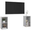 TV-tasot 2 kpl betoninharmaa 72x35x36,5 cm tekninen puu