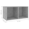 TV-tasot 2 kpl betoninharmaa 72x35x36,5 cm tekninen puu