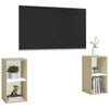 TV-tasot 2 kpl valk./Sonoma-tammi 72x35x36,5 cm tekninen puu
