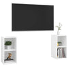 TV-tasot 2 kpl korkeakiilto valk. 72x35x36,5 cm tekninen puu
