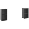 TV-tasot 2 kpl korkeakiilto harmaa 72x35x36,5 cm tekninen puu
